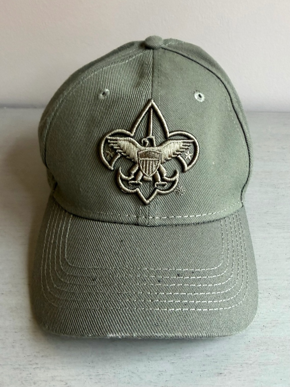 Boy Scouts BSA Eagle Olive Green Flex Fit Uniform Baseball Cap Hat-  Adult M/L